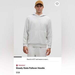Lululemon Men’s Steady State Pullover Hoodie Gray Size Medium